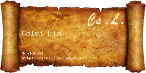 Csiri Lia névjegykártya